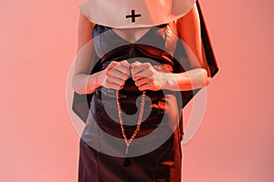 partial view of nun in sexy