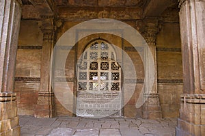 Partial view of Sarkhej Roza, mosque and tomb complex. Makarba, Ahmedabad, Gujarat photo