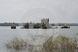 Partial view of the submerged Shettihalli Church, built in the 1860s by the French missionaries, Karnataka photo