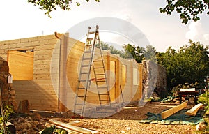 Partially Constructed Wooden House