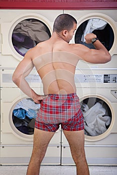Partially Dressed In the Laundromat