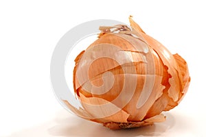 Partially peeled onion