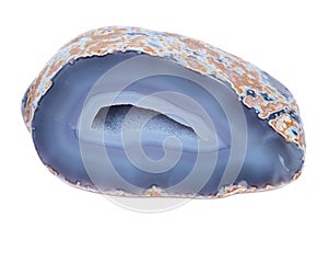 Partially polished blue lace agate geode