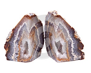 Partially polished multicolor agate geode with crystaline druzy center electric heating pad photo