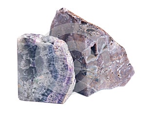 Partially polished rainbow fluorite and multicolor agate with crystaline druzy center photo