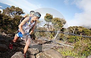 Participant climbing up Mt Kinabalu
