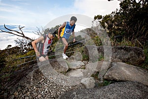 Participant climbing up Mt Kinabalu