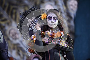 Participant during dia de Muertos