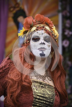 Participant during dia de Muertos