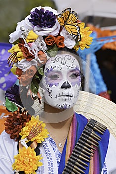 Participant during dia de Muertos