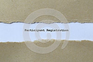 participant registration on white paper