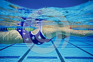 Participant Swimming Underwater