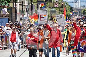 Participants at the Gay Pride Parade, San Francisco, CA