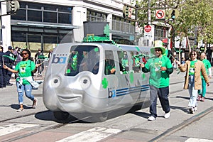 Participants in the 2022 Saint Patrick`s Day Parade, San Franciso