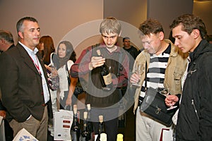 Participants and visitors to the business exhibition of manufacturers and suppliers of italian wines and food vinitaly