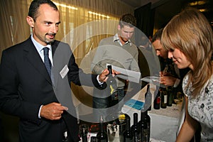 Participants and visitors to the business exhibition of manufacturers and suppliers of italian wines and food vinitaly