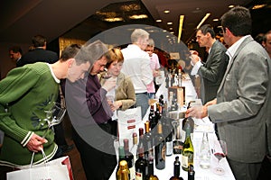 Participants and visitors to the business exhibition of manufacturers and suppliers of italian wines and food vinitaly