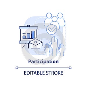 Participation light blue concept icon