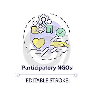 Participatory NGOs multi color concept icon photo
