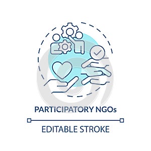 Participatory NGOs soft blue concept icon photo