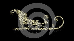 Particle Christmas Santa`s Sleigh Animation, Alpha Channel, Seamless loop