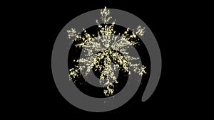 Particle Christmas Snowflake Animation, Alpha Channel, Seamless loop