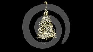 Particle Christmas Tree Animation, Alpha Channel, Seamless loop