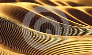 Particle drapery luxury gold background. 3d rendering.