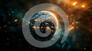 A Particle Earth HUD created using Stardust . Generate-AI