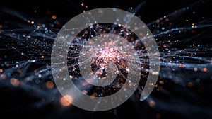 Particle Explosion Illustrating Data Burst and Information