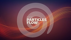 Particle flow abstract background. Sound wave. Data stream