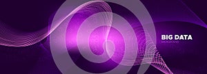 Particle Motion. Violet Big Data Concept. Light