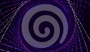 Particle stream tunnel vector background. Science futuristic concept. Cyber space background. Data transition. Hacking