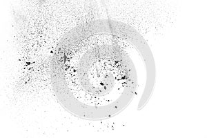 Particles of charcoal