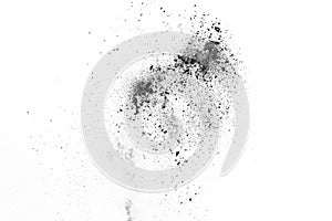 White powder explosion on white backgroundabstract powder splatted on white background. photo