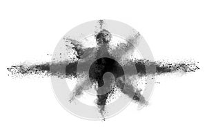 White powder explosion on white backgroundabstract powder splatted on white background.