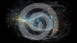 Particles collision in Hadron Collider. Astrophysics concept. Ai generative.