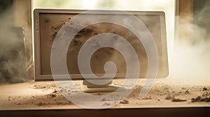 particles dust in office