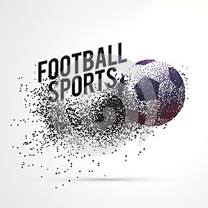 Particles forming football shape sports background