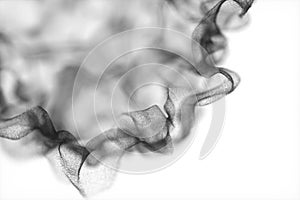 Particles moving on white background, 3d rendering