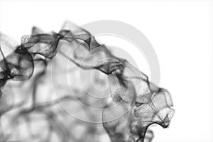 Particles moving on white background, 3d rendering