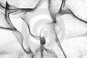 Particles moving on white background, 3d rendering