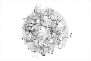 Particles moving on white background, 3d rendering