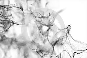 Particles moving on white background, 3d rendering