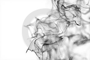 Particles moving on white background, 3d rendering