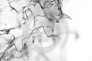 Particles moving on white background, 3d rendering