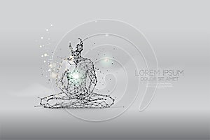 The particles, polygonal, geometric art - meditation