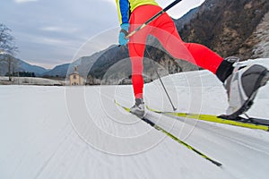 Particular of Cross-country skiing classic technique