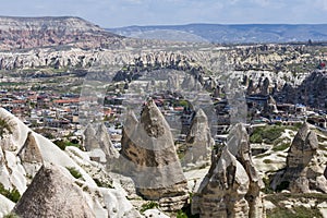 The particular houses carved into the rock