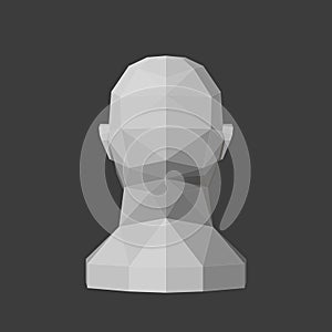 Partitioning of a man`s head on a plane of shading for artist